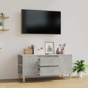 vidaXL Tv-meubel 102x44,5x50 cm bewerkt hout betongrijs, Huis en Inrichting, Verzenden, Nieuw