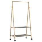 vidaXL Kledingrek met schappen en wielen 96x45,5x155,5 cm, Verzenden