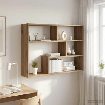 vidaXL Wandplank Muurmontage Artisanaal eiken 95 x 20 x 69,5, Verzenden, Nieuw