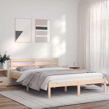 vidaXL Bedframe Naturel 208,5 x 157,5 x 69,5 cm Massief, Verzenden