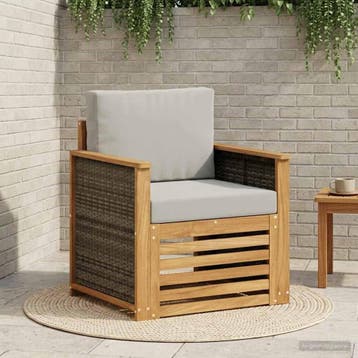 vidaXL Buiten Midden Sofa Naturel, Verzenden, Nieuw