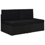 vidaXL Tweezitsbank sectioneel poly rattan zwart, Verzenden