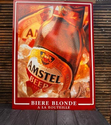 Amstel - Amstel Biere Blonde - Reclamebord - Metaal