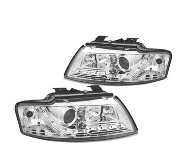 PHARES POUR AUDI A4 B6 CABRIO 02-06 DAYLIGHT LED  CHROMÉ, Verzenden