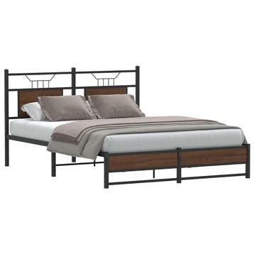vidaXL Bedframe zonder matras bewerkt hout bruin eikenkleur, Verzenden, Nieuw