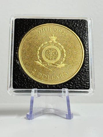 Niue. 2 Dollars 2024 1 oz Burning Bitcoin 24Kt Gold Plated