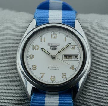 Seiko - 5 Automatic White Dial - Zonder minimumprijs -