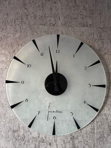 Wall clock - Jan des Bouvrie Minimalistisch Glas - 1990-2000