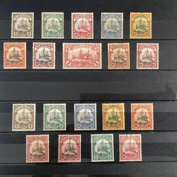 Duitse koloniën 1900/1915 - Selectie Duitse Zijljachten met, Postzegels en Munten, Gestempeld