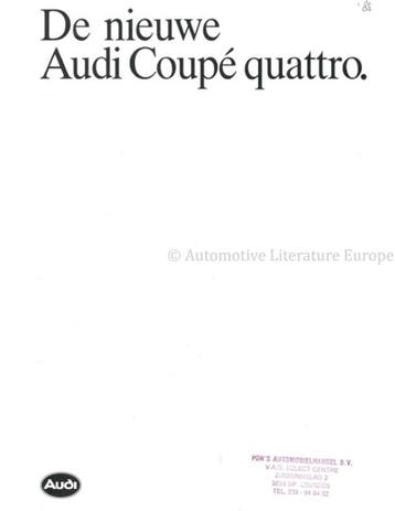 1985 AUDI COUPÉ BROCHURE DUITS