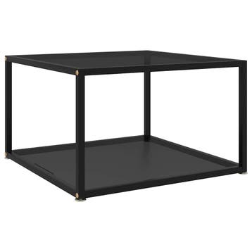 vidaXL Salontafel 60x60x35 cm gehard glas zwart, Verzenden, Nieuw