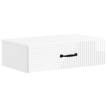 vidaXL Wandgemonteerde Zijtafel Hoogglans Wit 59 x 34,5 x 17, Verzenden, Nieuw
