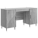vidaXL Bureau met plank Grijs sonoma 142,5 x 50 x 75 cm, Huis en Inrichting, Bureaus, Verzenden, Nieuw