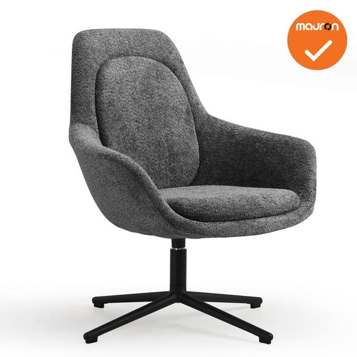 Luxe ster-poots Fauteuil - Zonder hoofdsteun - Grijze stoffe, Articles professionnels, Aménagement de Bureau & Magasin | Mobilier de bureau & Aménagement