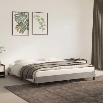 vidaXL Bedframe zonder matras 160x200 cm fluweel lichtgrijs, Huis en Inrichting, Slaapkamer | Bedden, Verzenden, Nieuw