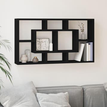 vidaXL Wandschap 8 vakken zwart, Huis en Inrichting, Kasten | Wandmeubels, Verzenden, Nieuw