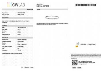 Zonder minimumprijs - Armband - 18 karaat Witgoud - 4.45ct., Nieuw