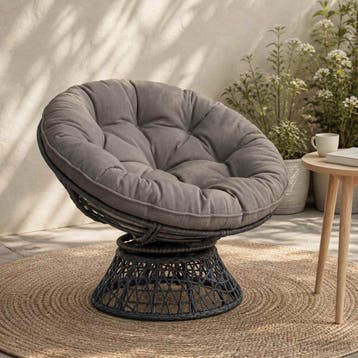 vidaXL Hangstoel Kussen VIANEN 100% Polyester Grijs Ø 60 x, Verzenden, Nieuw