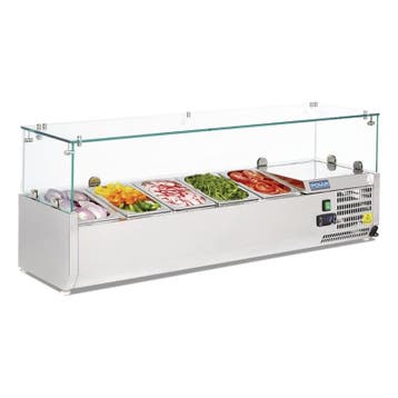 Polar G-serie opzetkoelvitrine 5x GN 1/4, Verzenden, Nieuw in verpakking, Koelen en Vriezen