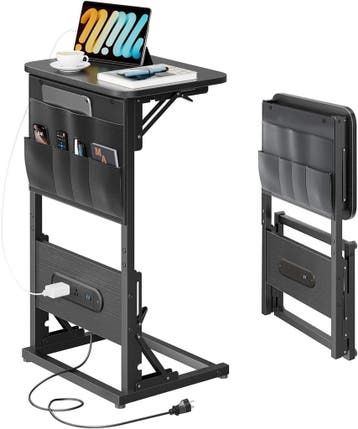 Laptoptafel - Bijzettafel - Verstelbaar - 70x40x30 - Zwart -, Verzenden