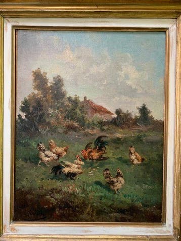 Louis Marie Lemaire (1824-1910) - Hühner