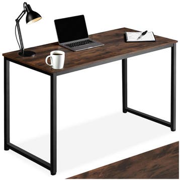 Bureau Flint - Industrieel hout donker, rustiek, 120 cm, Huis en Inrichting, Verzenden, Nieuw