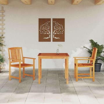 vidaXL Tuin Eettafel Set 3 st Bruin Massief Acacia Hout, Verzenden, Nieuw