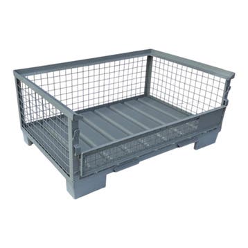 Gitterbox GB017 - halfhoog, stalen bodem