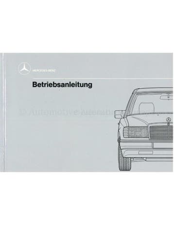 1990 MERCEDES BENZ E KLASSE INSTRUCTIEBOEKJE DUITS