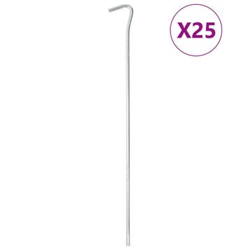 vidaXL Tentharingen 25 st Ø7 mm 30 cm gegalvaniseerd staal, Verzenden