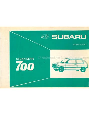 1986 SUBARU 700 INSTRUCTIEBOEKJE NEDERLANDS, Autos : Divers, Modes d'emploi & Notices d'utilisation