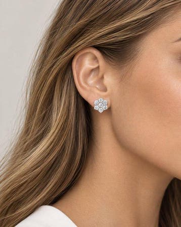 Oorstekers - 14 karaat Witgoud - 1.62ct. tw. Diamant