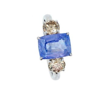 Zonder minimumprijs - Ring - 14 karaat Witgoud - 4.04ct. tw.
