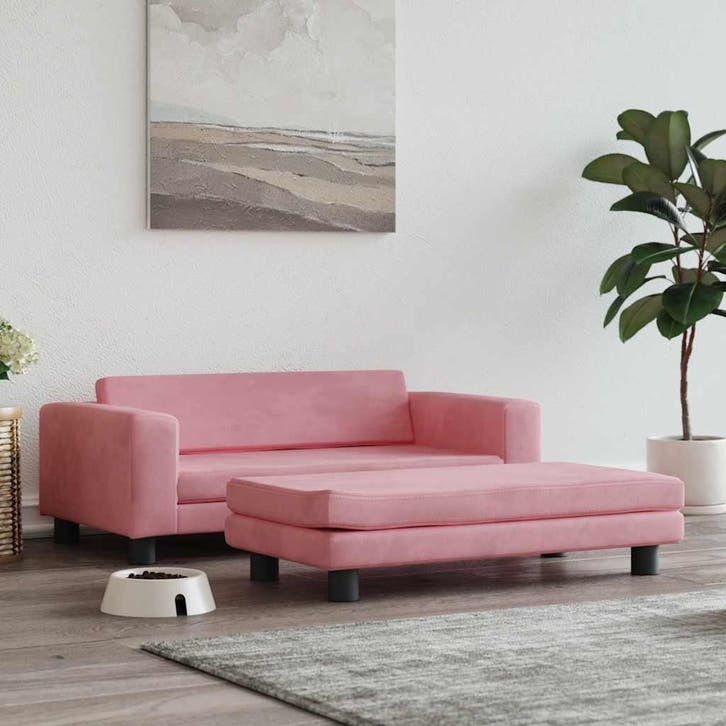 vidaXL Hondenmand met verlengstuk 100x50x30 cm fluweel roze, Dieren en Toebehoren, Honden-accessoires, Nieuw, Verzenden