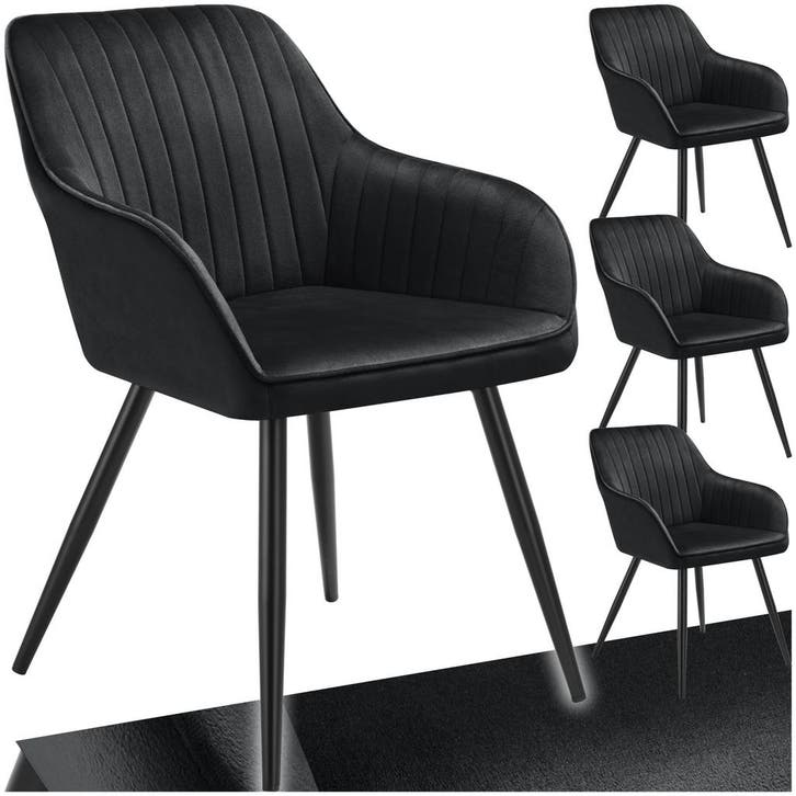 Stoel Marilyn, fluweeloptiek, gestikt, Maison & Meubles, Chaises, Envoi