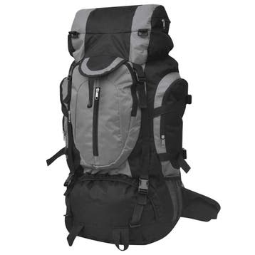 vidaXL Rugzak hiking XXL 75 L zwart en grijs, Verzenden