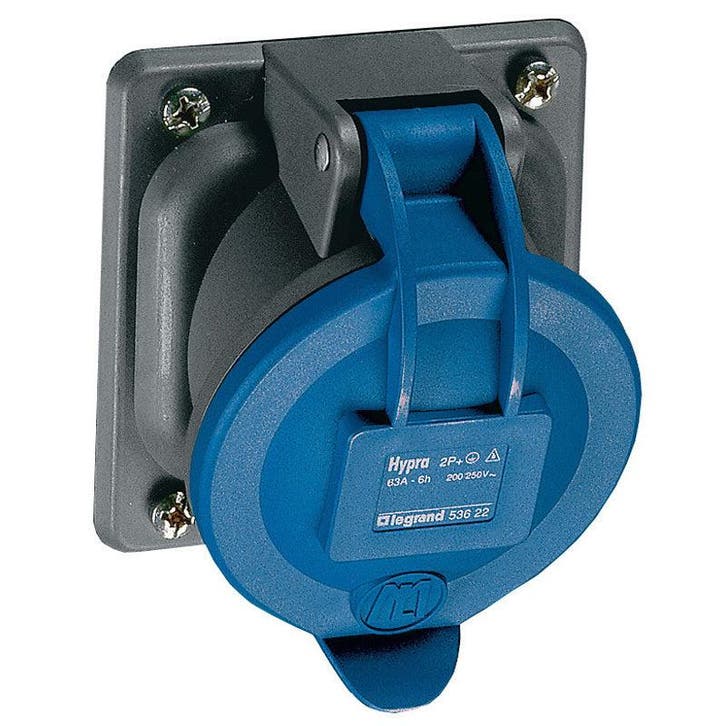 Hypra inbouwstopcontact 230V 63A 2P IP44 CEE - 053622, Doe-het-zelf en Bouw, Elektriciteit en Kabels, Verzenden
