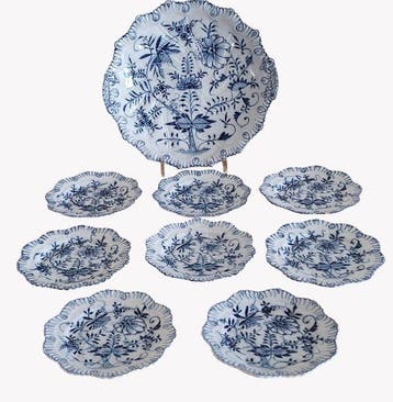 Petrus Regout - Gebak/taartset (9) - Delfts blauw