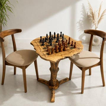 Wood Land - Handcrafted Luxury Wooden Chess Table –