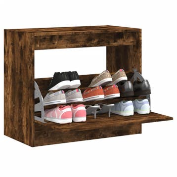 vidaXL Schoenenkast 80x42x69 cm bewerkt hout gerookt, Huis en Inrichting, Kasten | Schoenenkasten, Verzenden, Nieuw