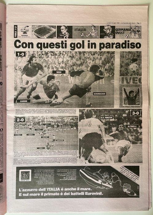 La Gazzetta dello Sport del 12 luglio 1982 - 1982 -, Collections, Collections Autre