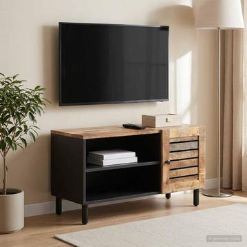 vidaXL Opbergkasten Naturel 80 x 33 x 46 cm Massief Mango, Maison & Meubles, Accessoires pour la Maison | Étagères pour CD & DVD