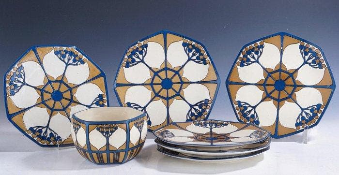 Villeroy & Boch Mettlach - Tureen (7) - Zevendelig, Antiquités & Art, Art | Objets design