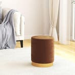 vidaXL Hocker met opbergruimte rond fluweel 31 x 37 cm bruin, Verzenden, Nieuw