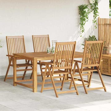 vidaXL Klapstoelen 4 stuks van massief acaciahout, Verzenden, Nieuw