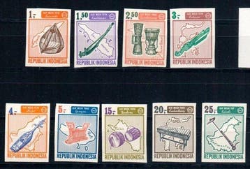 Indonésie 1967/1968 - variété de couleur et timbres non