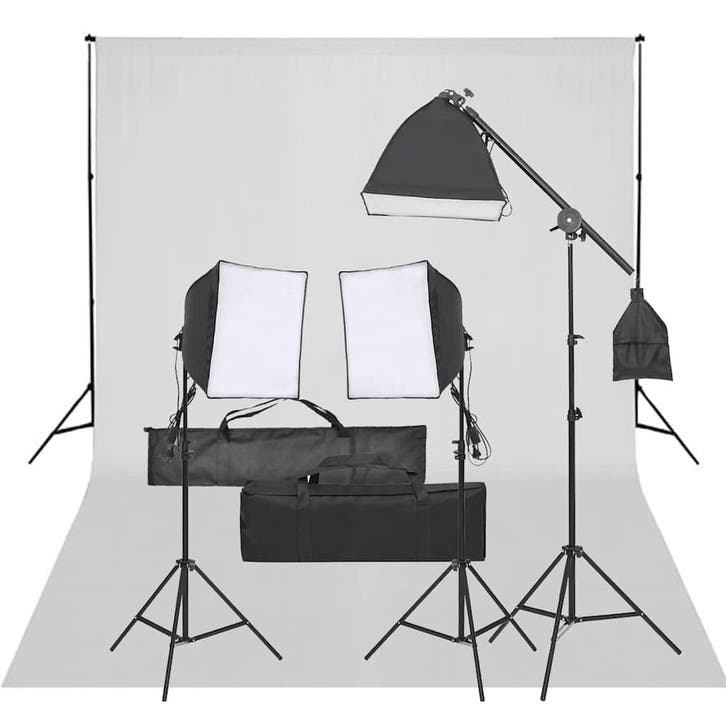 vidaXL Fotostudioset met verlichtingsset en achtergrond, Audio, Tv en Foto, Fotografie | Fotostudio en Toebehoren, Nieuw, Verzenden