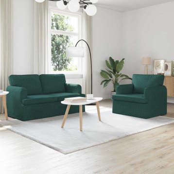 vidaXL bank / zetelstel 2 st Donkergroen Stof, Verzenden