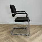stapelbare vergaderstoel, donkerbruin - chroom