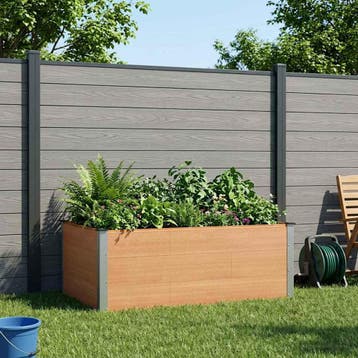 vidaXL Verhoogde plantenbak Bruin 150 x 100 x 54 cm WPC en, Tuin en Terras, Verzenden, Nieuw